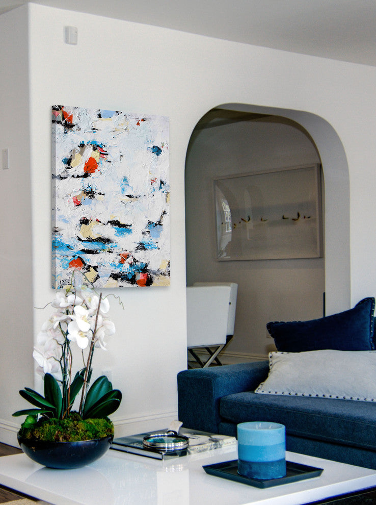"Fire and Ice" Painting Print on Wrapped Canvas, 24"x36"