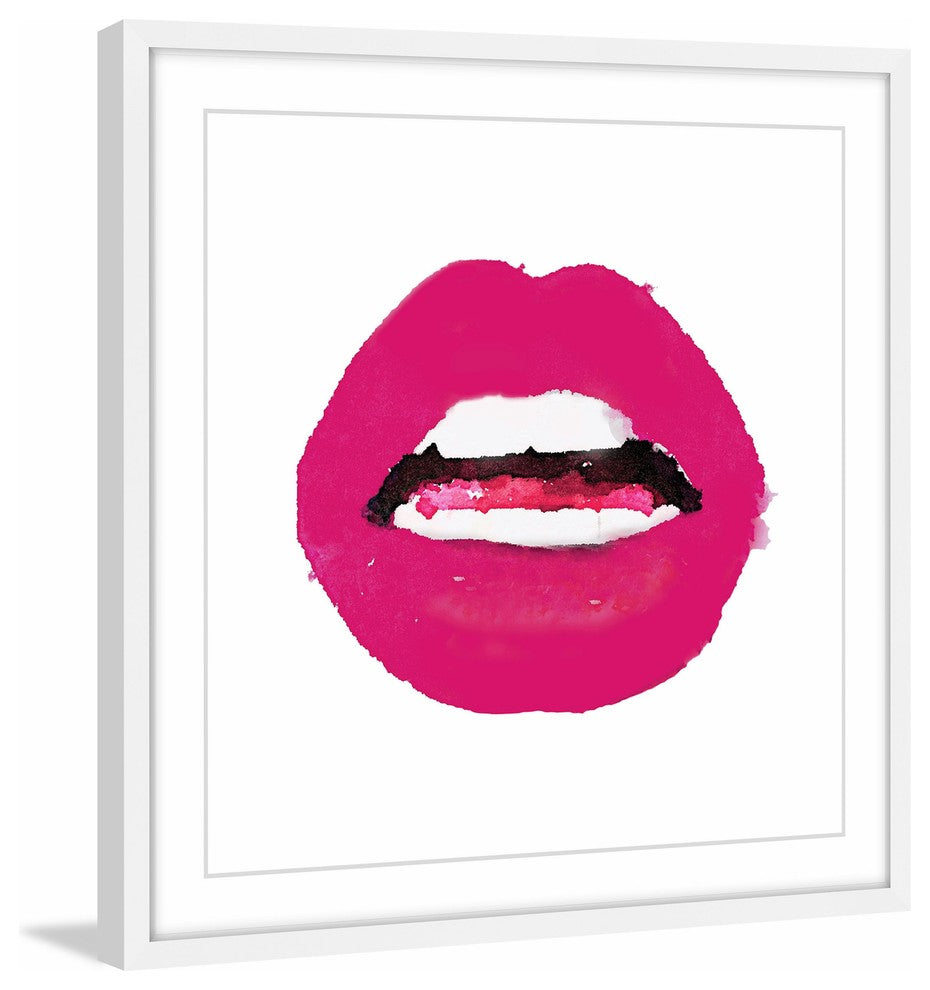 Marmont Hill, "Lips Colors Pink" by Amanda Greenwood Framed Painting, 32x32