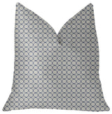 Object Lens Blue and Beige Luxury Throw Pillow, 16"x16"