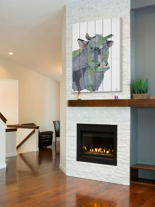 "La Vaca" Painting Print on White Wood, 24"x36"
