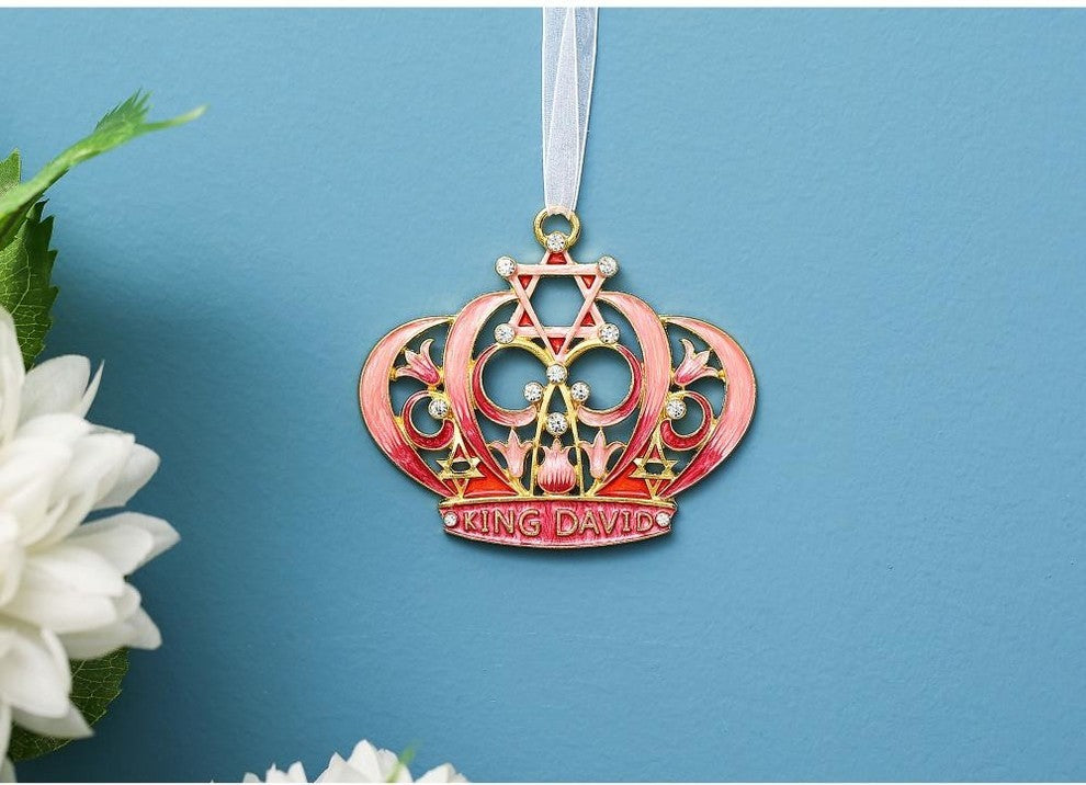 King David's Crown Star of David Hanging Ornament Pewter Classic Wall Decor