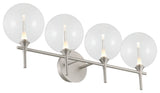 Iissa, Vanity, 4Lt, Satin Nickel, Clear Glass