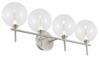 Iissa, Vanity, 4Lt, Satin Nickel, Clear Glass