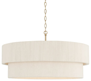 Capital Lighting 349842 Delaney 4 Light 30"W Drum Chandelier - Matte Brass
