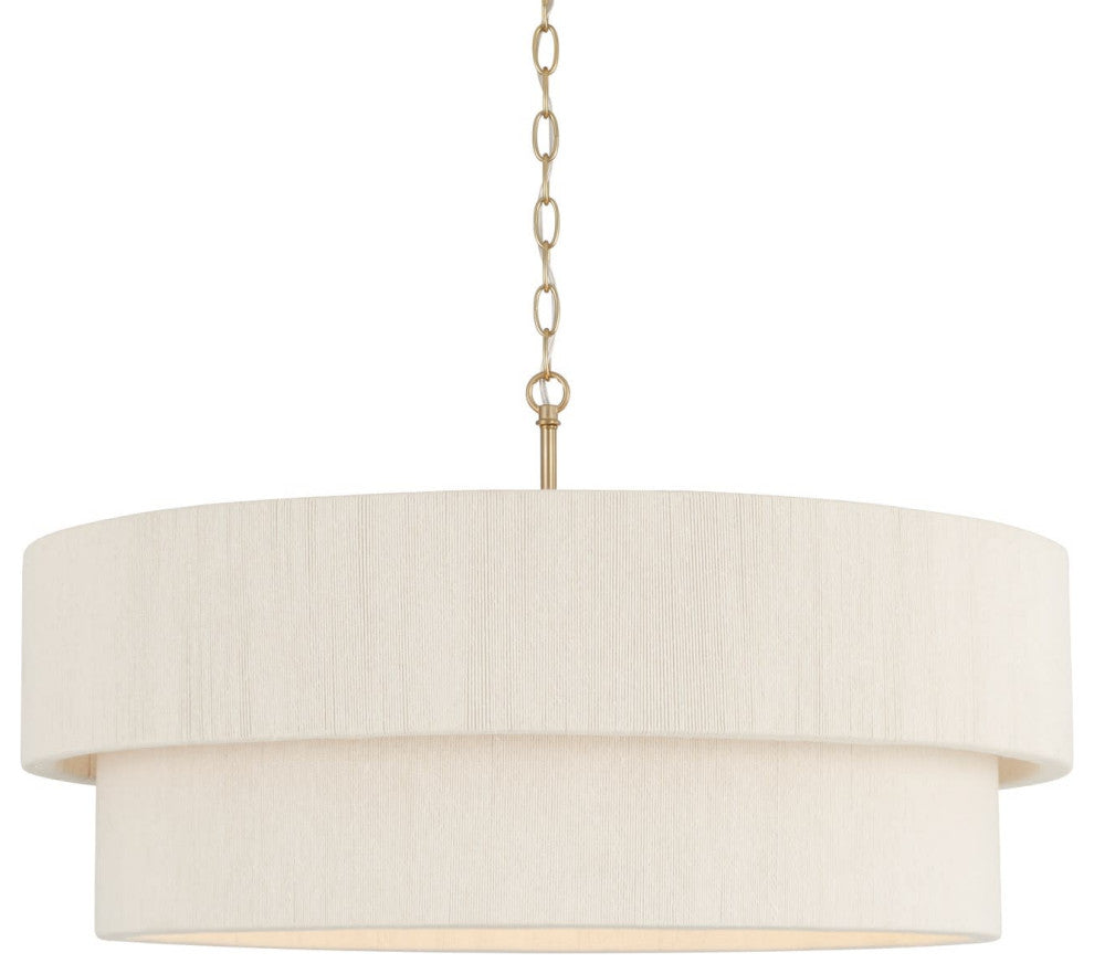 Capital Lighting 349842 Delaney 4 Light 30"W Drum Chandelier - Matte Brass