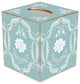 TB437 - Aqua Provencial Tissue Box Cover