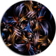 Blue Fractal Light Art In Dark, Abstract Abstract Round Wall Art, 11"