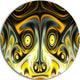 Unique Light Yellow Fractal Design Pattern, Round Metal Wall Art, 36"