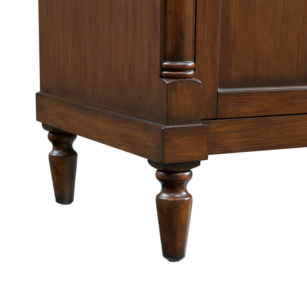 Home Living 30" Single Bathroom Vanity, Walnut With Engineered Marble Top