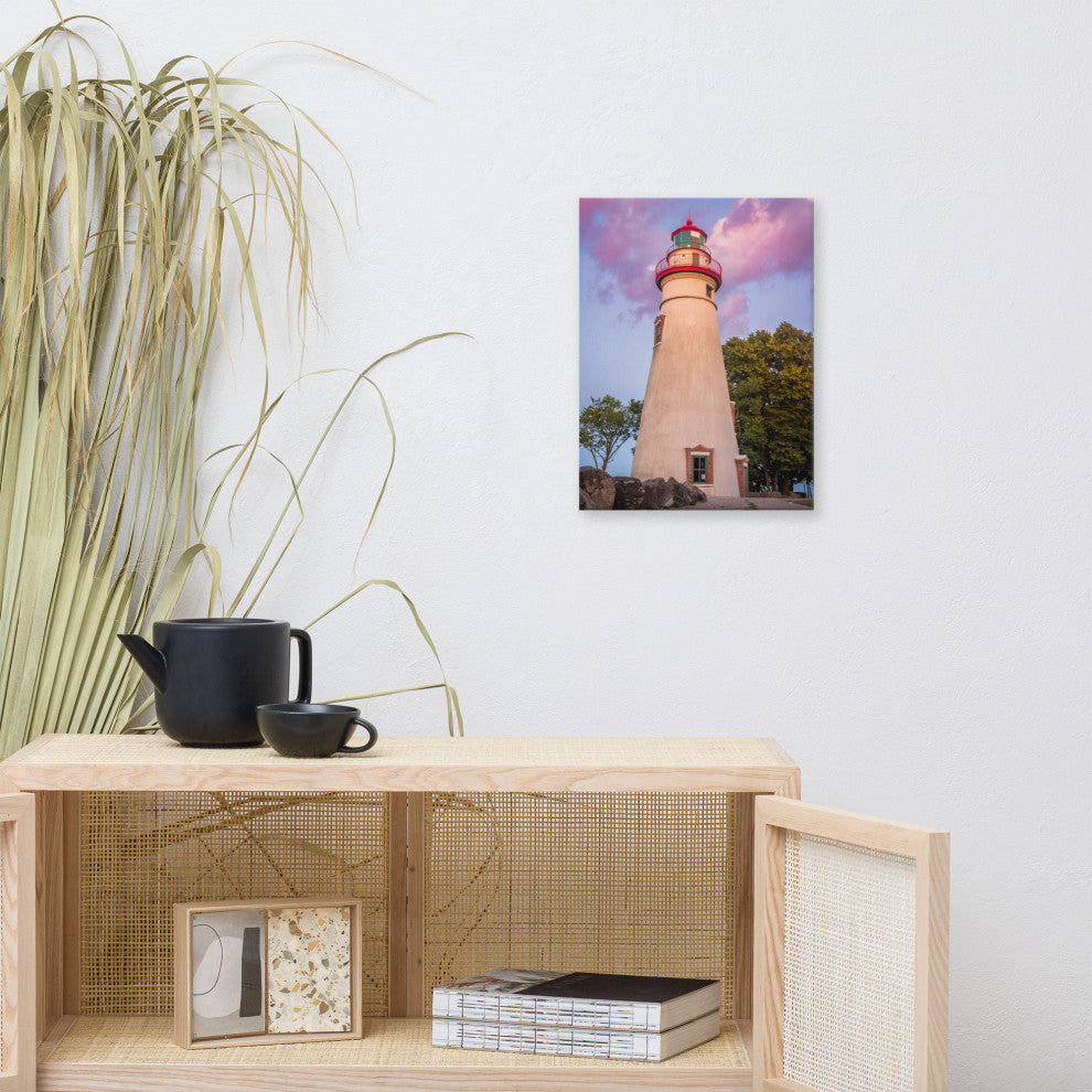Marblehead Lighthouse at Sunset Coastal Landscape Canvas Prints, 12" X 16"