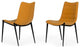 Set of Two Tan Faux Leather Industrial Dining Chairs