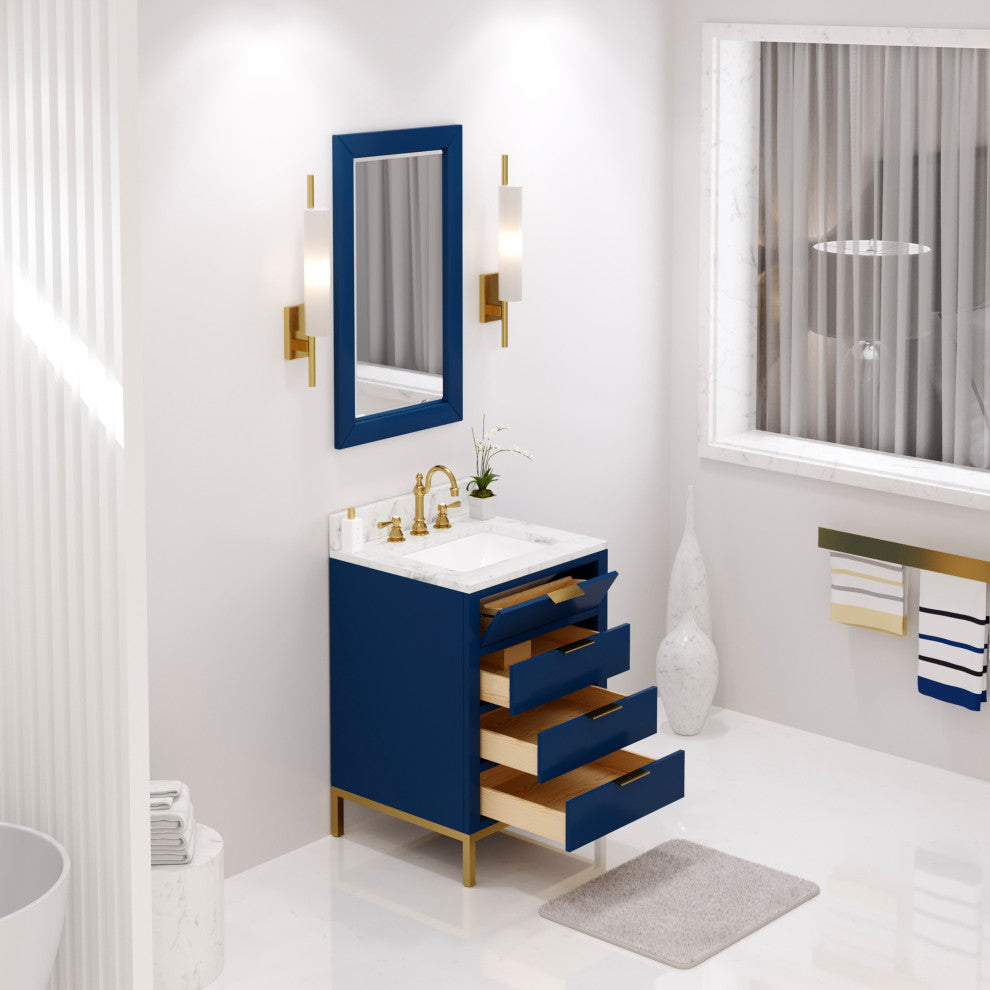 Bristol 24" Marble Countertop Vanity, Monarch Blue