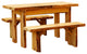 Live Edge Locust Autumnwood Table with 2 Wildwood Benches, Cedar Stain, 5 Foot