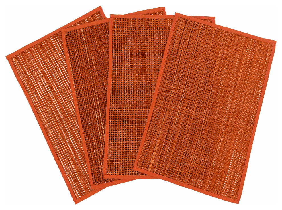 Peele Seagrass Placemat - Set of 4, Terracotta