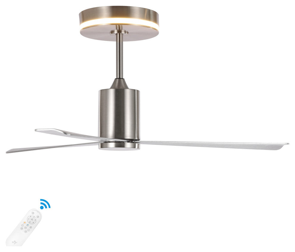 Levi 1-Light 6-Speed Iron Height Adjustable Integrated LED Ceiling Fan, Remote