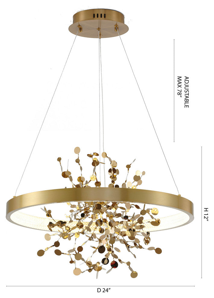 LED Chandelier With Confetti Interior
