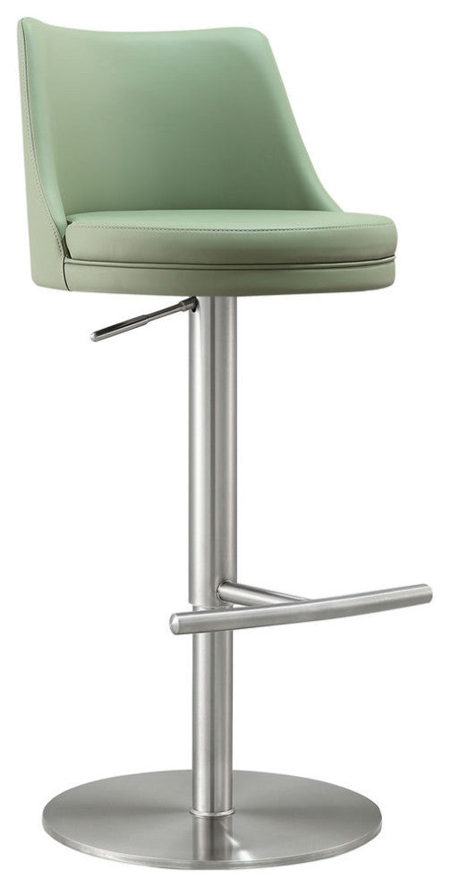 TOV Furniture Reagan Sea Foam Green and Silver Adjustable Stool
