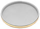 Sophisticates White With Polished Brass Deluxe 14" Tray
