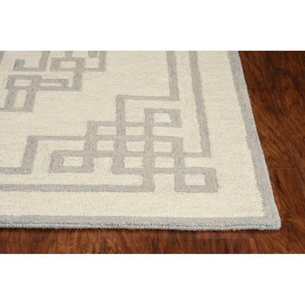 KAS Gramercy 1612 Ivory Gray Maysville Area Rug, 3'x5'