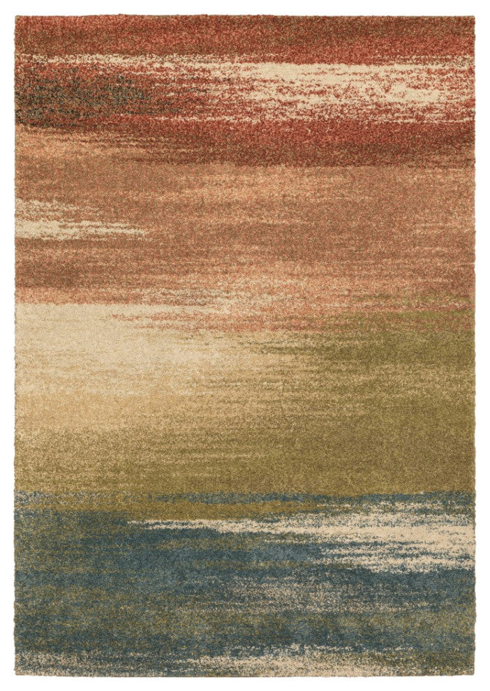 5' X 8' Pink Machine Woven Abstract Colors Indoor Area Rug