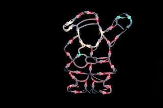 13" Lighted Santa Christmas Window Silhouette Decoration