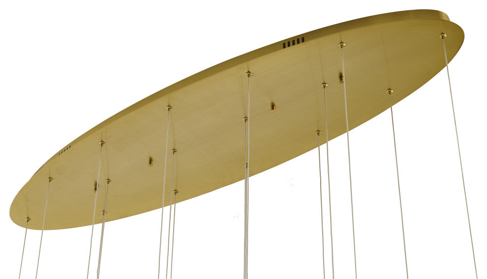 16-Light Brass Chandelier With Clear, Smoke, And Amber Glass Accents