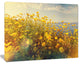 Wild Yellow Flowers Meadow, Floral Canvas Art Print, 60"x28"