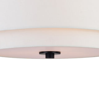 Burnaby Mid-Century Drum Semi Flush Ceiling Light, Black, 16"wx9"hx16"d