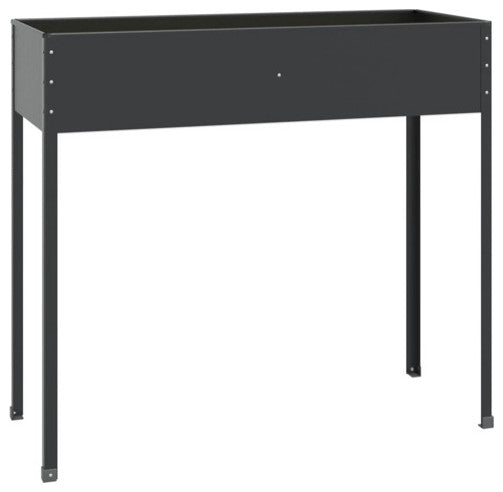 vidaXL Planter Stand Outdoor Raised Garden Bed Anthracite Galvanized Steel