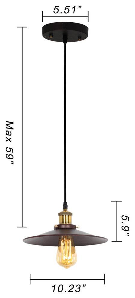Coenburg Industrial 1 Light Oil Rubbed Bronze Ceiling Pendant 10" Wide