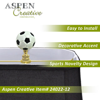 Aspen Creative 24022-12, 2 Pack, Plastic Soccer Ball Finial with Solid Brass