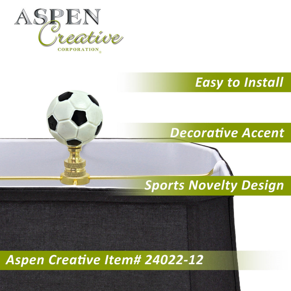 Aspen Creative 24022-12, 2 Pack, Plastic Soccer Ball Finial with Solid Brass