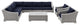 Outdoor Patio Wicker Rattan 9-Piece Sectional Sofa Furniture Set Light Navy