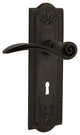 Meadows Plate With Keyhole Swan Lever, Oil-Rubbed Bronze, Privacy, Non-Handed