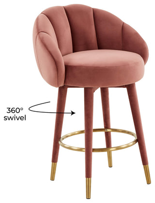 Myla Salmon Swivel Counter Stool - Salmon
