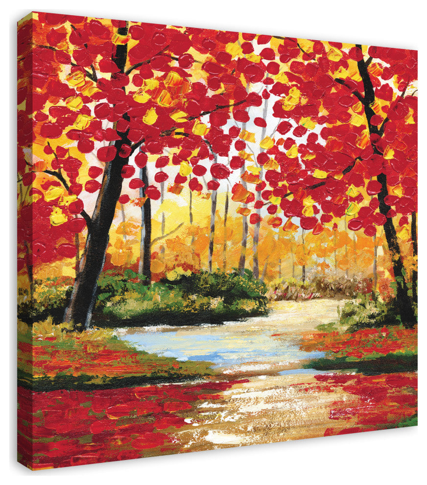 Autumn Forest Painting 30x30 Canvas Wall Art