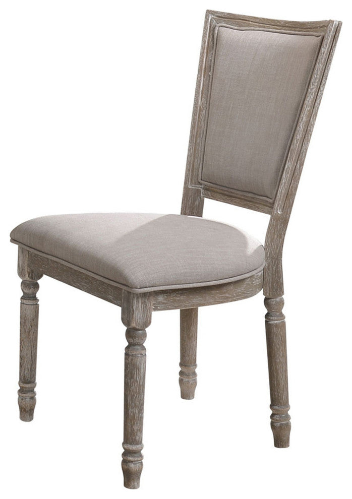 Set of 2 Upholstered Side Chair, Reclaimed Gray Finish
