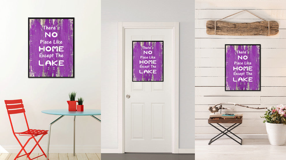 No Place Like Home Except The Lake Inspirational, Canvas, Picture Frame, 28"X37"