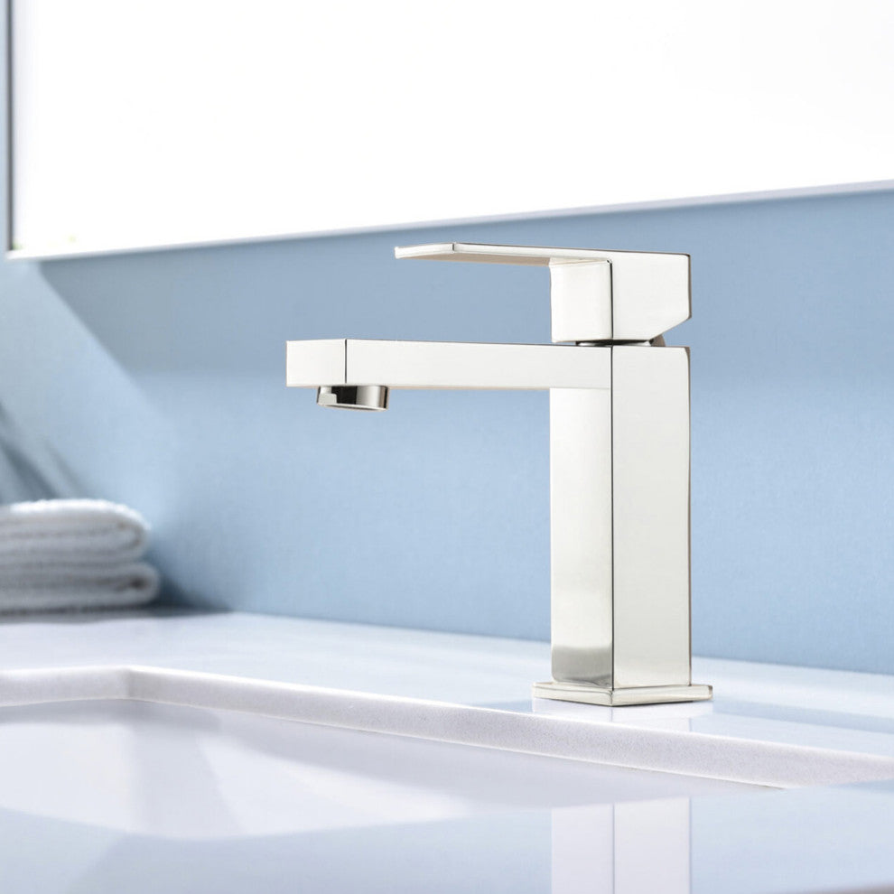 Monte Stainless Steel Single Hole Bathroom Faucet, Satin Nickel