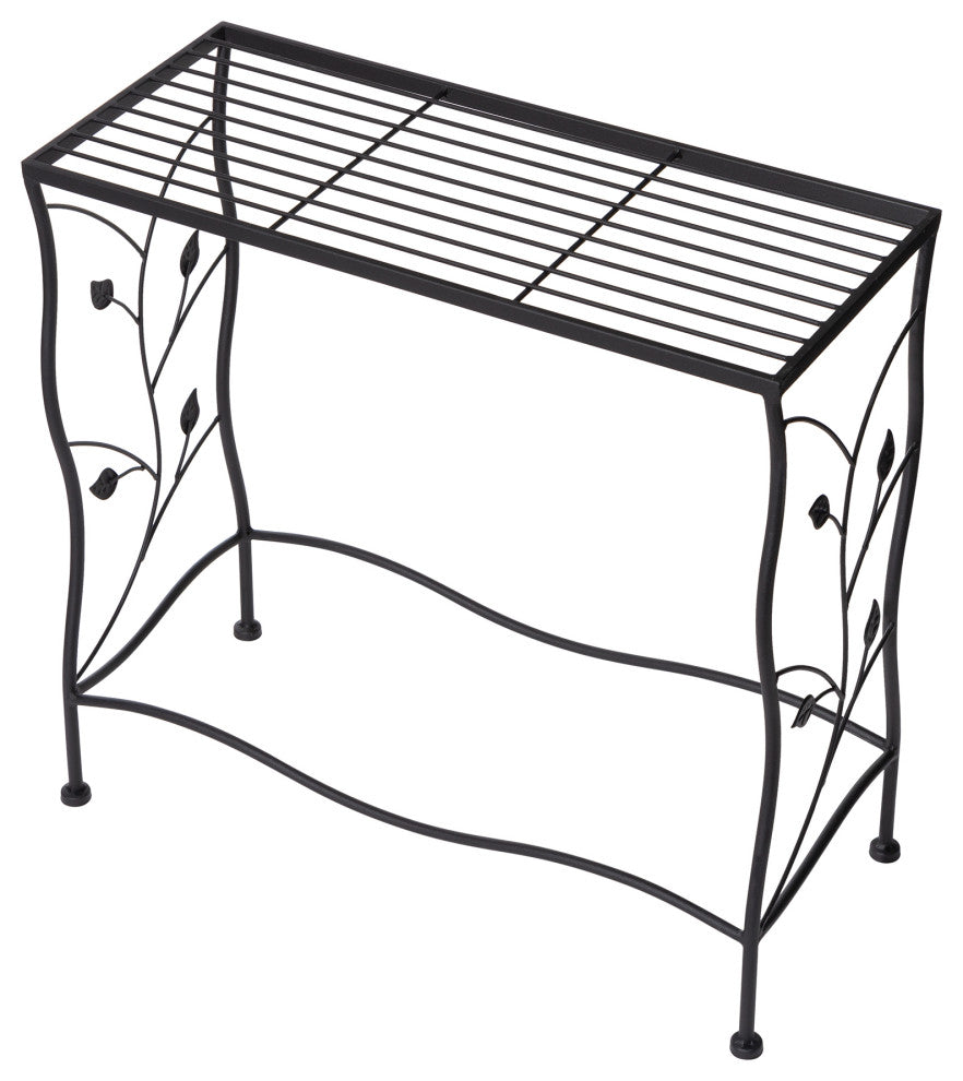 Rectangular Nesting Black Metal Plant Stand, Set of 3