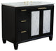 43" Single Vanity, Black Finish With White Carrara