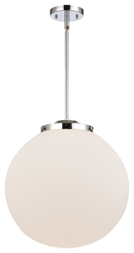 Beacon Pendant, Polished Chrome, Matte White, Matte White