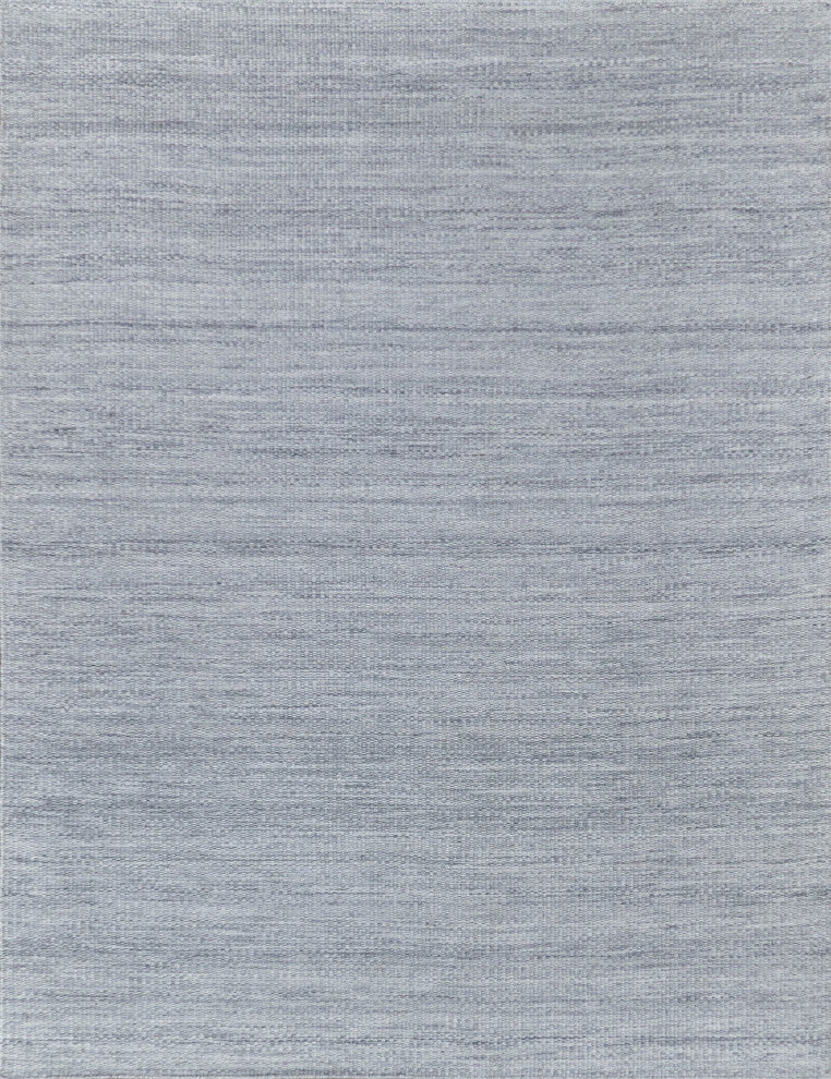 Loro Indoor/Outdoor Handmade Flatwoven PET yarn Light Silver Area Rug, 6'x9'