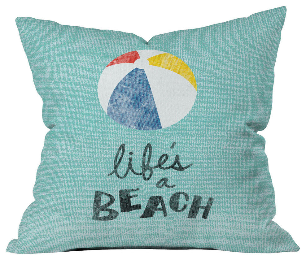 Nick Nelson Lifes A Beach Outdoor Throw Pillow, 26x26x7