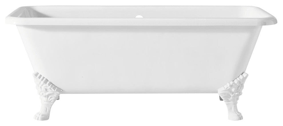 Cheviot Products Spencer Cast Iron Bathtub, White Interior and Exterior, White