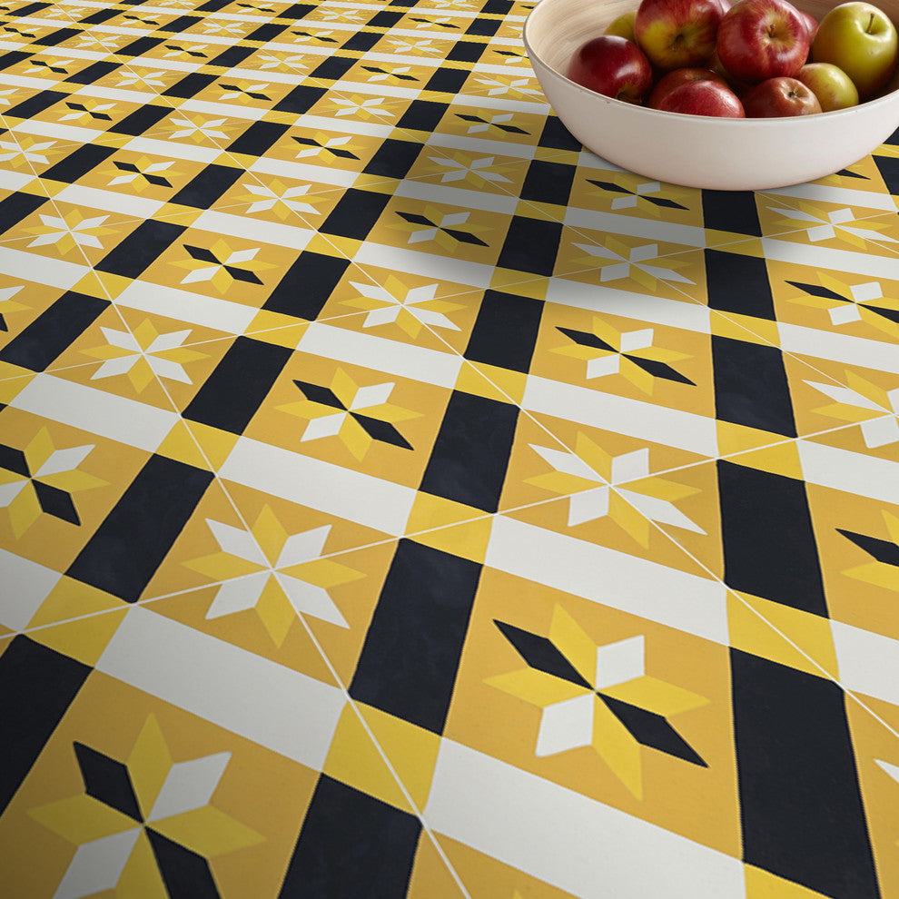 Kotoubia Handmade Cement Tile, Gold/Black/White, Sample