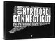 "Connecticut Black and White Map" Fine Art Print