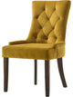 Benzara BM280322 Esme 24" Solid Wood Dining Chair Velvet Tufted Set of 2, Yellow