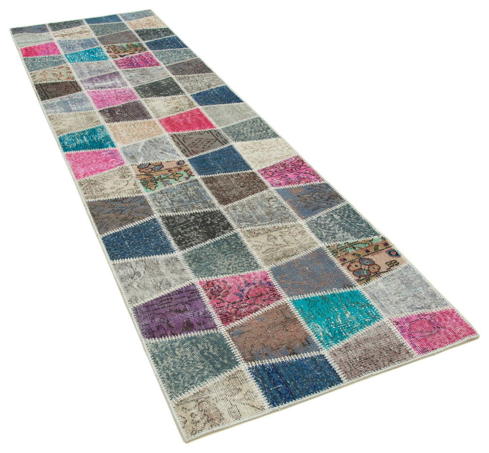Rug N Carpet - Handwoven Anatolian 2' 11" x 10' 0" Vintage Patchwork Runner Rug