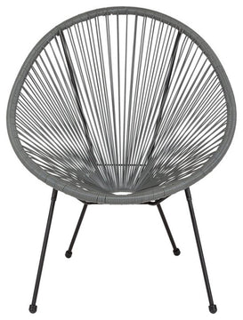 Flash Furniture Valencia 29" Oval Patio Chair in Gray and Black